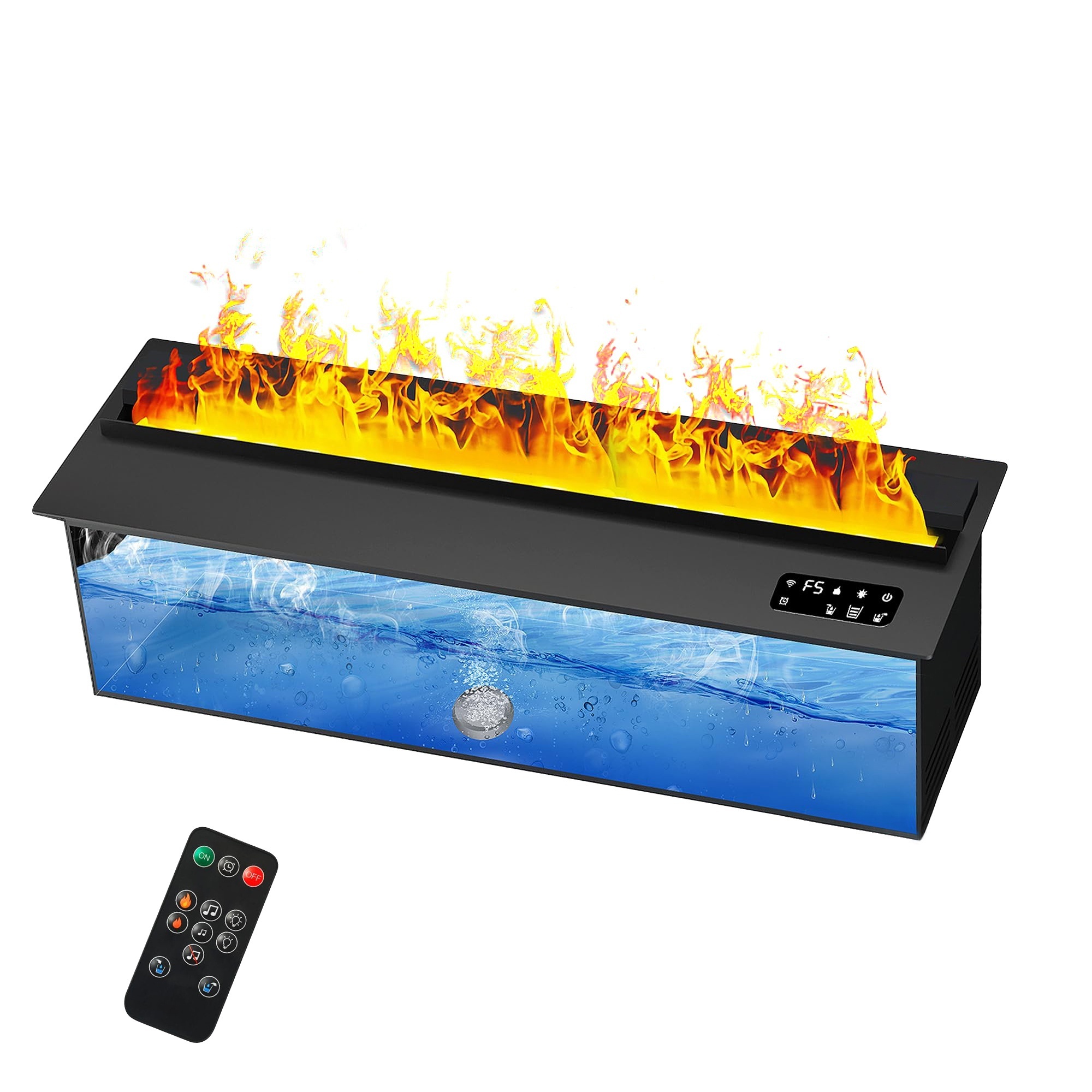 EdenDirect Electric Water Vapor Fireplace — 38in., Recessed, APP Control, Remote, 5ft. Power Cord, Model# NTEBL-DAN-100